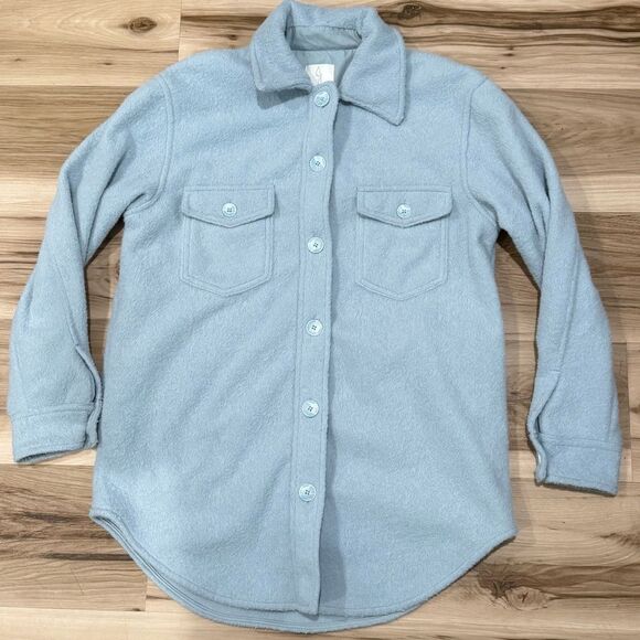 Joie Blue Fuzzy Shacket Women’s Small - Picture 1 of 3